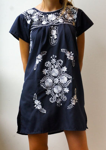 Embroidery Mexican Bohemian Short Dress