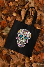 Mexican Day of Dead Fabric Tote Bag