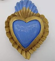 Folk Art Carving Wood Heart Decoration