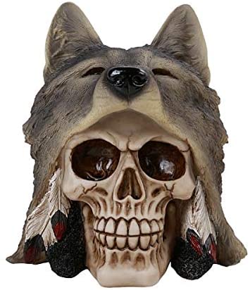 Skull Wolf Hat Figure  Day of Dead