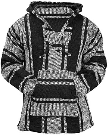 Mexican Baja Hoodie Hippie Surf Poncho Pull Over