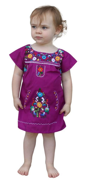 Embroidery Mexican Bohemian Girls Dress