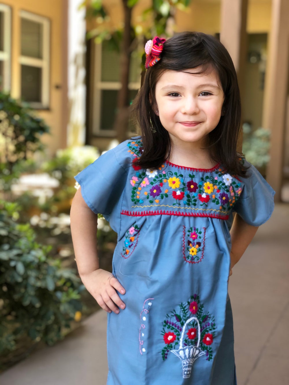 Embroidery Mexican Bohemian Girls Dress