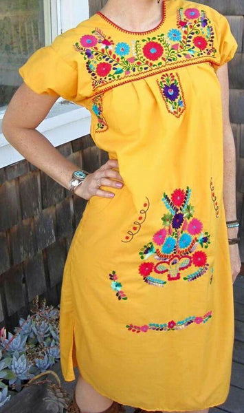 Embroidery Mexican Bohemian Dress