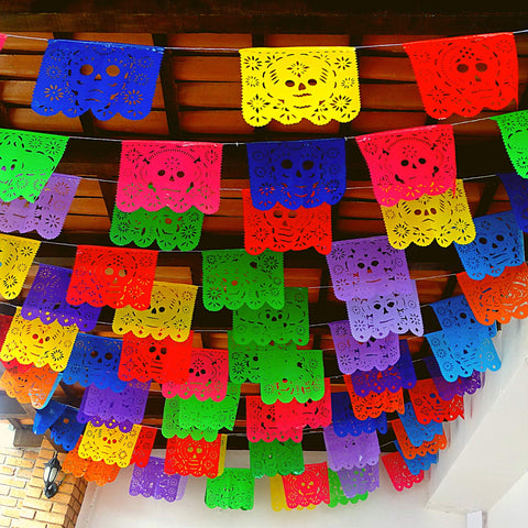 Day of Dead Mexican Papel Picado Altar  Plastic Banner