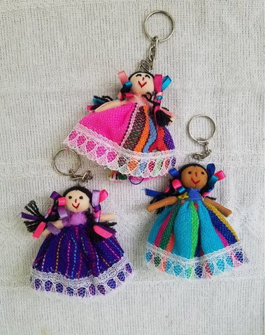 Mexican Lele Doll Fabric Key Ring