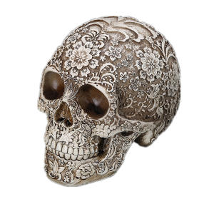 Floral Carved Skull  Day of Dead