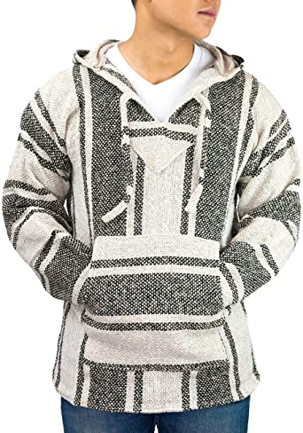 Mexican Baja Hoodie Hippie Surf Poncho Pull Over