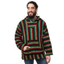 Mexican Baja Hoodie Hippie Surf Poncho Pull Over