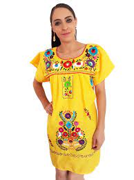 Embroidery Mexican Bohemian Dress