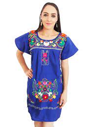 Embroidery Mexican Bohemian Short Dress