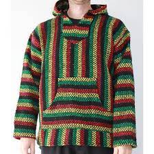 Mexican Baja Hoodie Hippie Surf Poncho Pull Over