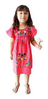 Embroidery Mexican Bohemian Girls Dress