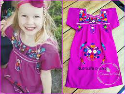 Embroidery Mexican Bohemian Girls Dress