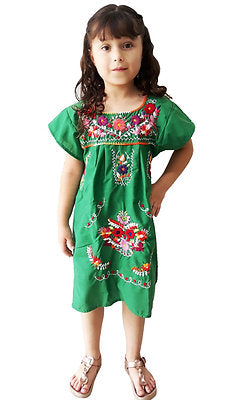 Embroidery Mexican Bohemian Girls Dress