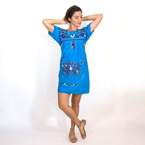 Embroidery Mexican Bohemian Short Dress