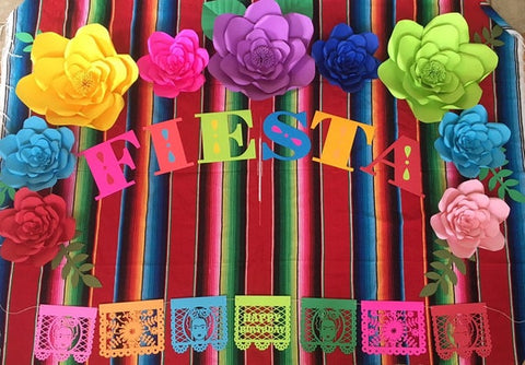 Frida Kahlo Themed Papel Picado Plastic Banner