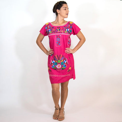 Embroidery Mexican Bohemian Short Dress