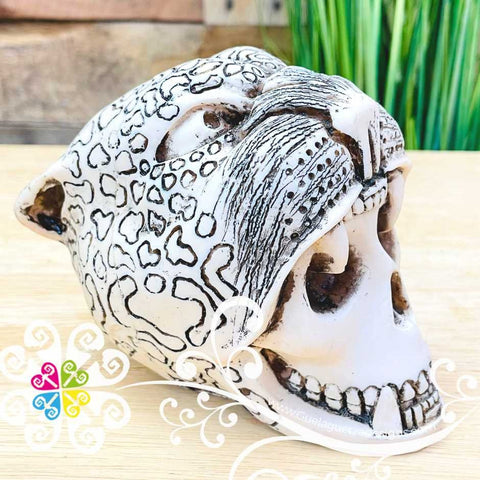 Jaguar Warrior Skull Hat Figure  Day of Dead