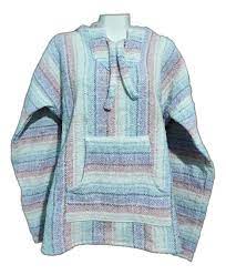 Mexican Baja Hoodie Hippie Surf Poncho Pull Over