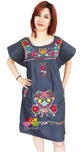 Embroidery Denim Mexican Bohemian Dress