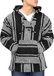 Mexican Baja Hoodie Hippie Surf Poncho Pull Over