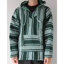 Mexican Baja Hoodie Hippie Surf Poncho Pull Over