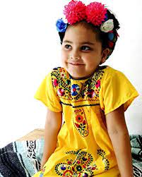 Embroidery Mexican Bohemian Girls Dress