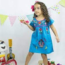 Embroidery Mexican Bohemian Girls Dress