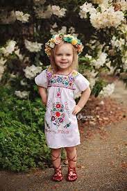 Embroidery Mexican Bohemian Girls Dress