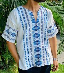 Traditional Men Kurta Blue and White