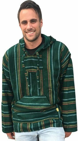 Mexican Baja Hoodie Hippie Surf Poncho Pull Over