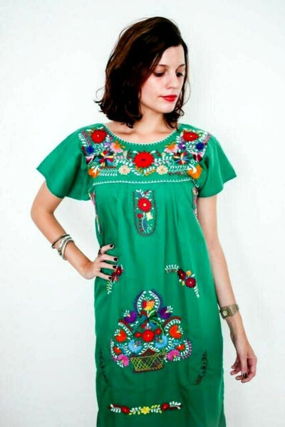 Embroidery Mexican Bohemian Short Dress