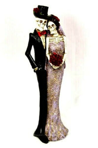 Couple Married Wedding Carved Skulls  Day of Dead